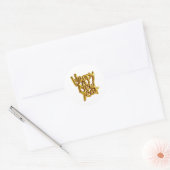 Nieuwjaars Klassieke Ronde Stickers (Envelop)