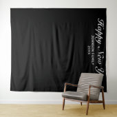 Nieuwjaars moderne minimalistische zwarte fotoback wandkleed (In Situ (horizontaal))