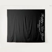 Nieuwjaars moderne minimalistische zwarte fotoback wandkleed (Voorkant (horizontaal))