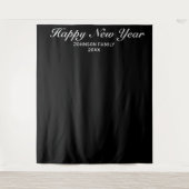 Nieuwjaars moderne minimalistische zwarte fotoback wandkleed (Voorkant)