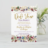 Nieuwjaars Thee Feestje Kaart (Staand voorkant)