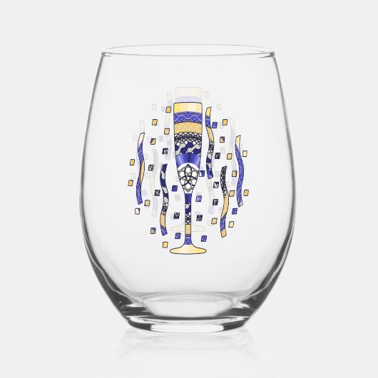 Nieuwjaars Toast Wijnglas Zonder Voet (Voorkant)