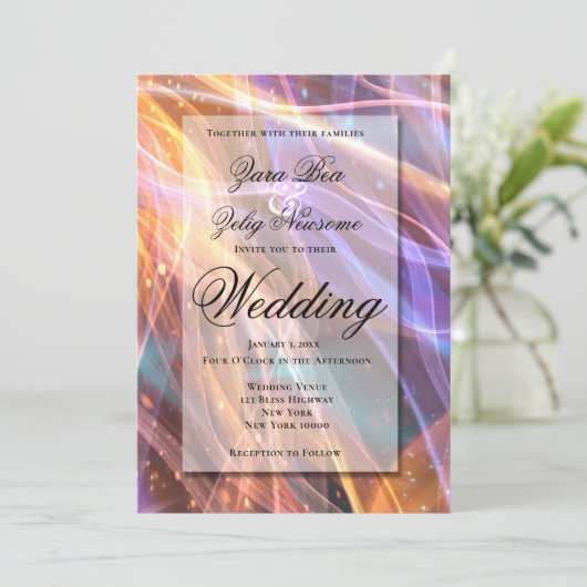 Nieuwjaars Vonk Feest Huwelijk Aankondiging (Staand voorkant)