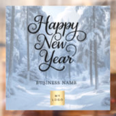 Nieuwjaars winterwonderland zakelijk logo raamsticker (Vel 2)