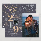 Nieuwjaars Zwangerschapsaankondiging Nieuwjaar 201 Feestdagenkaart (Voorkant / Achterkant)