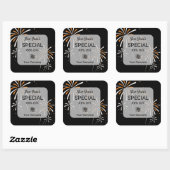 Nieuwjaarsaankondiging over marketingmateriaal vierkante sticker (Vel)