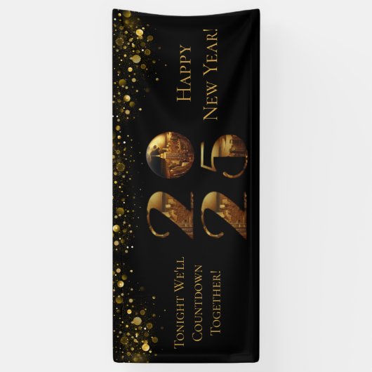 Nieuwjaarsbanner 2025 spandoek (Verticaal)