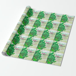 Nieuwjaarsbeker 2026 met natuur bosontwerp cadeaupapier