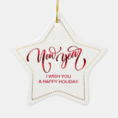 Nieuwjaarsboodschap Ster Ornament (Voorkant)