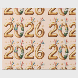Nieuwjaarscadeauverpakking 2026 cadeaupapier