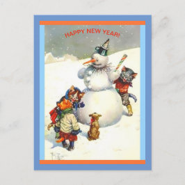  nieuwjaarscatten bouwen een fantastische Snowman Briefkaart