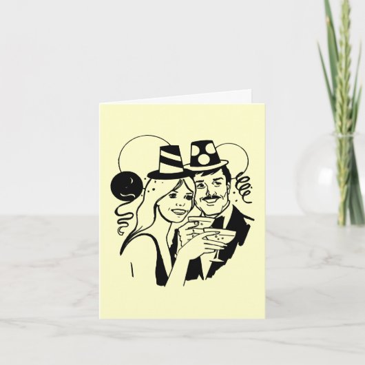 Nieuwjaarscocktails en -resoluties feestdagen kaart (Voorkant)