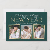 Nieuwjaarscollage Bewerkbare Kleur Vakantie Fotoka Feestdagenkaart (Voorkant)