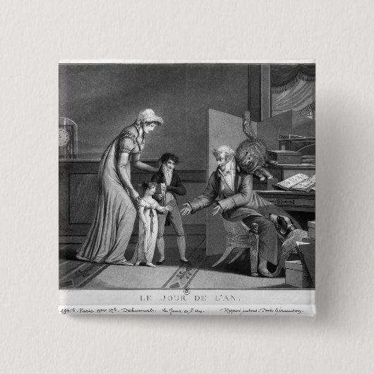 Nieuwjaarsdag 1807 vierkante button 5,1 cm (Voorkant)