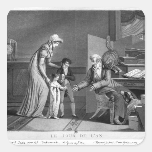 Nieuwjaarsdag 1807 vierkante sticker (Voorkant)