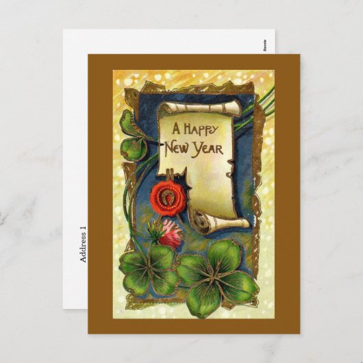  Nieuwjaarsdag Briefkaart (Voorkant / Achterkant)