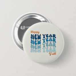 Nieuwjaarsdag Gelukkig Nieuwjaar Y'all Ronde Button 5,7 Cm