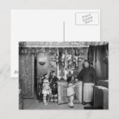 Nieuwjaarsdag in China, begin jaren 1900 Feestdagenkaart (Voorkant / Achterkant)