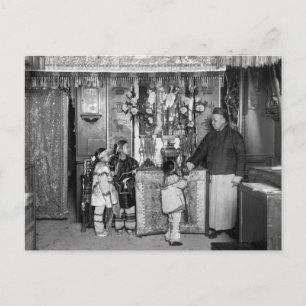 Nieuwjaarsdag in China, begin jaren 1900 Feestdagenkaart