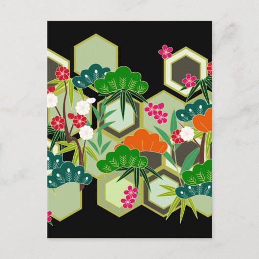 Nieuwjaarsdag Japanse stijl Feestdagenkaart (Voorkant)