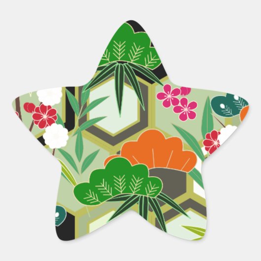 Nieuwjaarsdag Japanse stijl Ster Sticker (Voorkant)