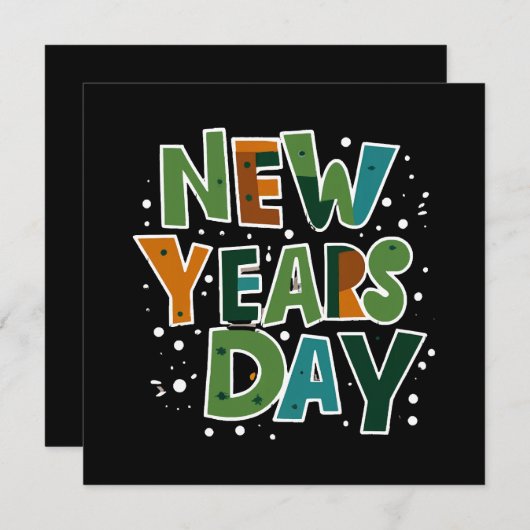 Nieuwjaarsdag Kaart (Voorkant / Achterkant)