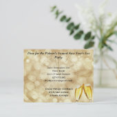 Nieuwjaarsdag met champagnebril aankondigingskaart (Staand voorkant)