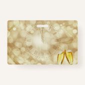 Nieuwjaarsdag met champagnebril badge (Achterkant)