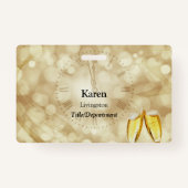 Nieuwjaarsdag met champagnebril badge (Voorkant)