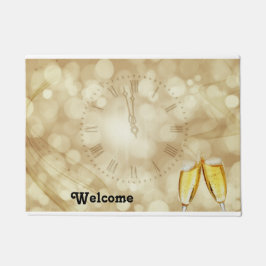 Nieuwjaarsdag met champagnebril deurmat