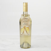 Nieuwjaarsdag met champagnebril flessenhanger (Op fles)