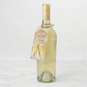 Nieuwjaarsdag met champagnebril flessenhanger (Schuin)