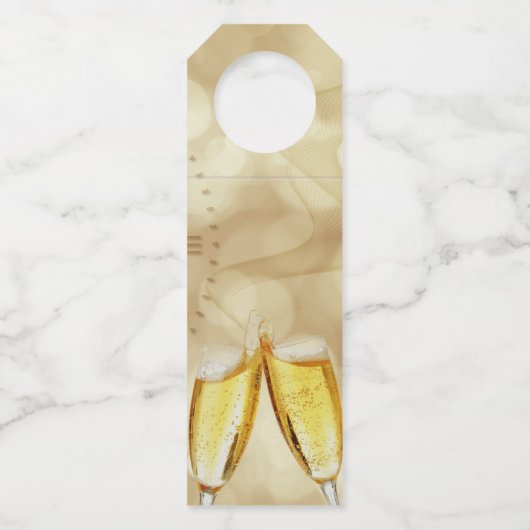 Nieuwjaarsdag met champagnebril flessenhanger (Achterkant)