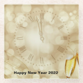 Nieuwjaarsdag met champagnebril glazen onderzetter