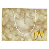 Nieuwjaarsdag met champagnebril groot cadeauzakje (Achterkant)