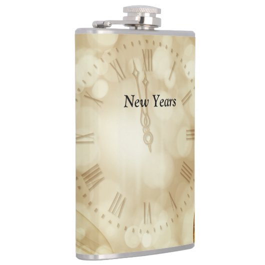 Nieuwjaarsdag met champagnebril heupfles (Rechts)