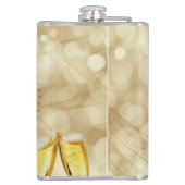 Nieuwjaarsdag met champagnebril heupfles (Achterkant)