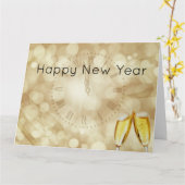 Nieuwjaarsdag met champagnebril kaart (Gele Bloem)