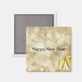 Nieuwjaarsdag met champagnebril magneet (Voorkant / Achterkant)