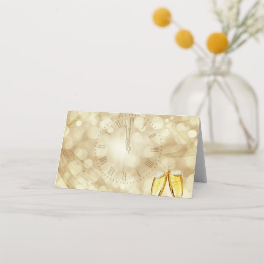 Nieuwjaarsdag met champagnebril plaatskaartje (Achterkant)