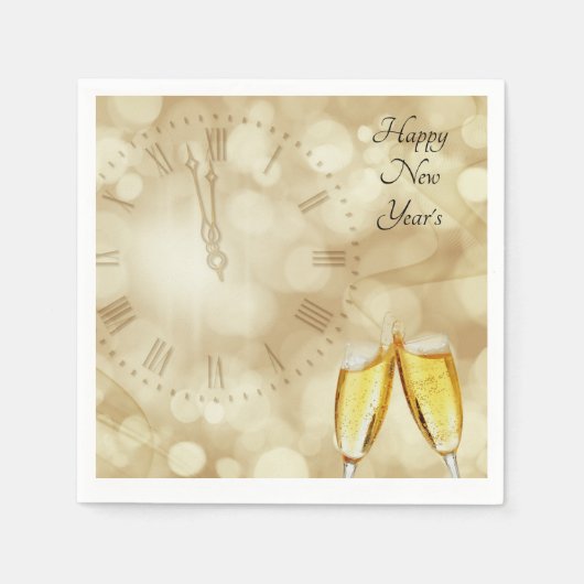Nieuwjaarsdag met champagnebril servet (Voorkant)