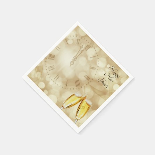 Nieuwjaarsdag met champagnebril servet (Hoek)