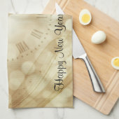 Nieuwjaarsdag met champagnebril theedoek (Quarter Fold)