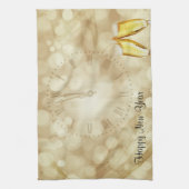 Nieuwjaarsdag met champagnebril theedoek (Verticaal)