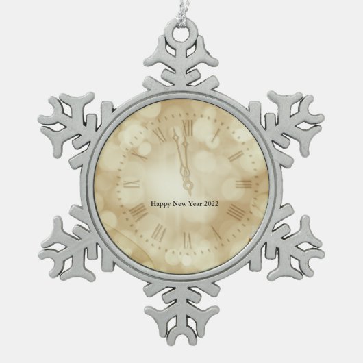 Nieuwjaarsdag met champagnebril tin sneeuwvlok ornament (Voorkant)