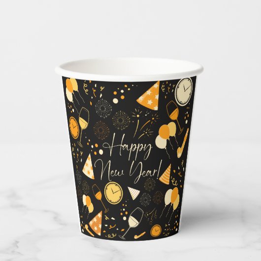 Nieuwjaarsdag Papieren Bekers (Voorkant)
