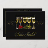 Nieuwjaarsdag, partijuitnodiging, jaar invullen kaart (Voorkant / Achterkant)