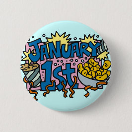 Nieuwjaarsdag Ronde Button 5,7 Cm