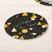 Nieuwjaarsdag Ronde Kartonnen Onderzetter (Gebogen)