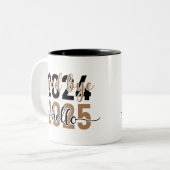 nieuwjaarsdag tweekleurige koffiemok (Voorkant links)